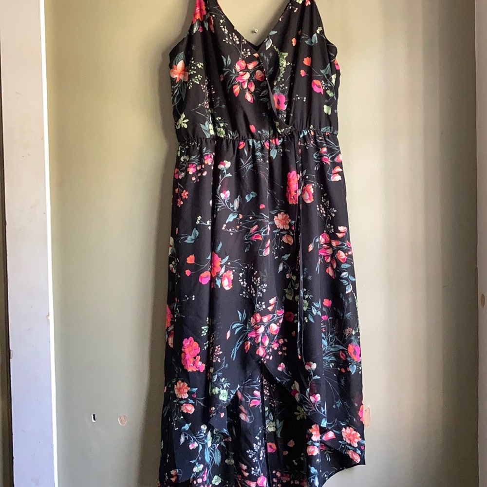 IZ Byer Hi low floral print spaghetti strap dress - Picture 5 of 5